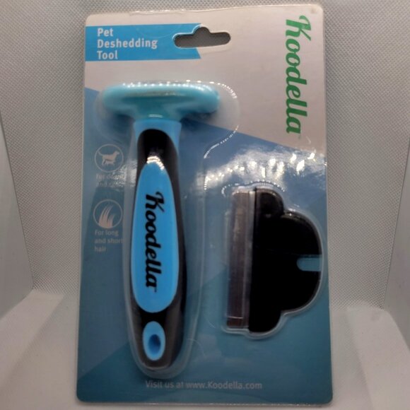 Pet Deshedding Tool / Brush - For Cats and Dogs - Blue -  New In Package (NIP) - Picture 1 of 2